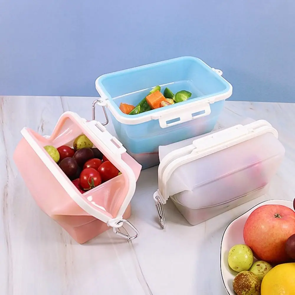 

Reusable Collapsible Anti-odor Foldable Sealed Fresh-Keeping Food Bag Vegetable Container Storage Bag Kitchen Organizer