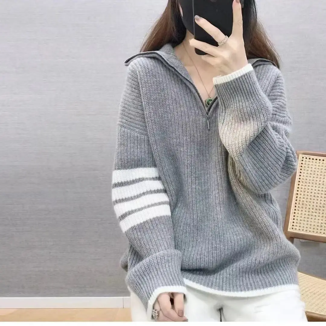 Рисунок 5 - Осенний вязаный свитер на молнии