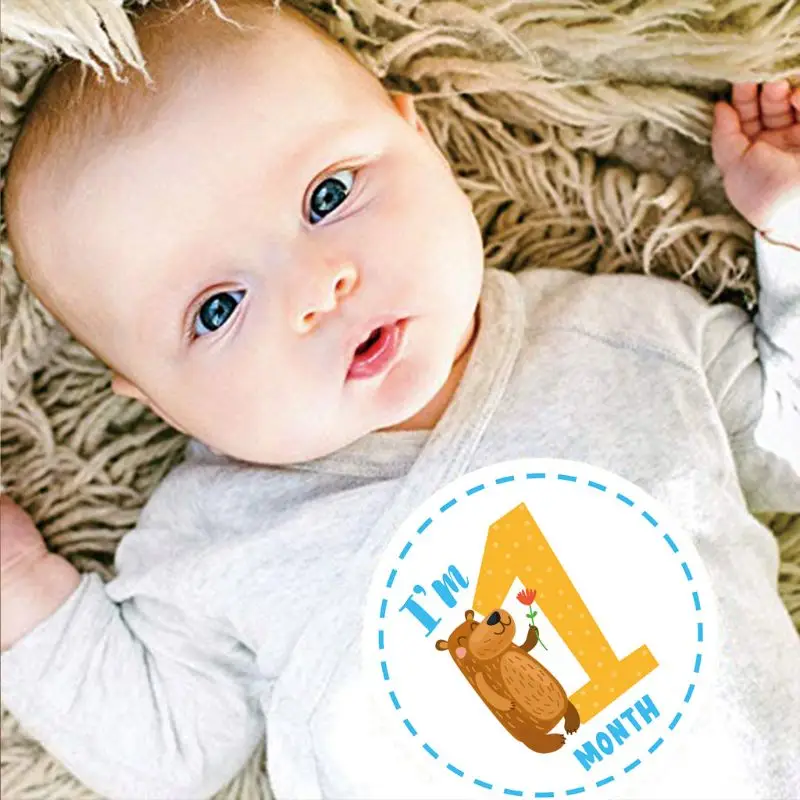 Наклейка на ежемесячный этап для ребенка 1-12 месяцев реквизит фотосъемки