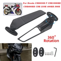motorcycle mirror modified wind wing adjustable rotating rearview mirror moto accessories for yamaha yzf r6 r1 r3 r25 r15 r125