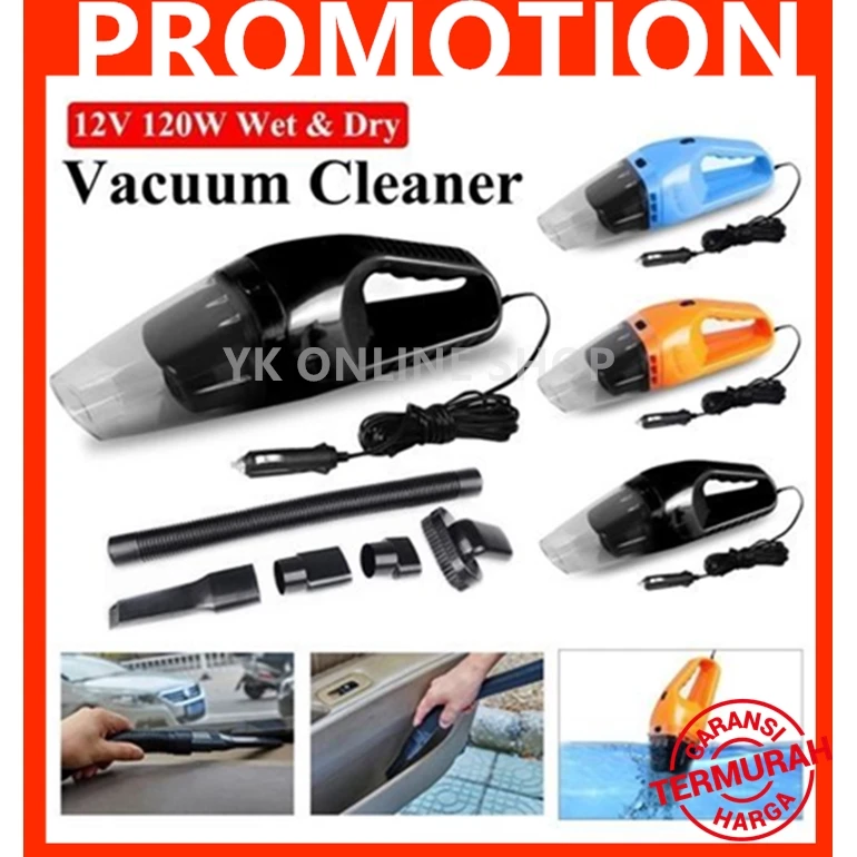 

(Ship From KL) Car 5M 120W 12V Car Vacuum Cleaner Super Suction Wet And Dry Dual Use Car Wet Dry Vacuum
