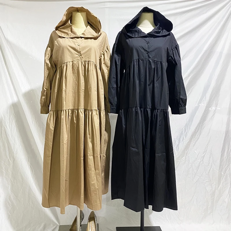 Women Ramadan Eid Muslim Abaya Hooded Dress Solid Color Maxi Long Sleeve Middle East Loose Dubai Turkey Hijab Modest Arab Dress