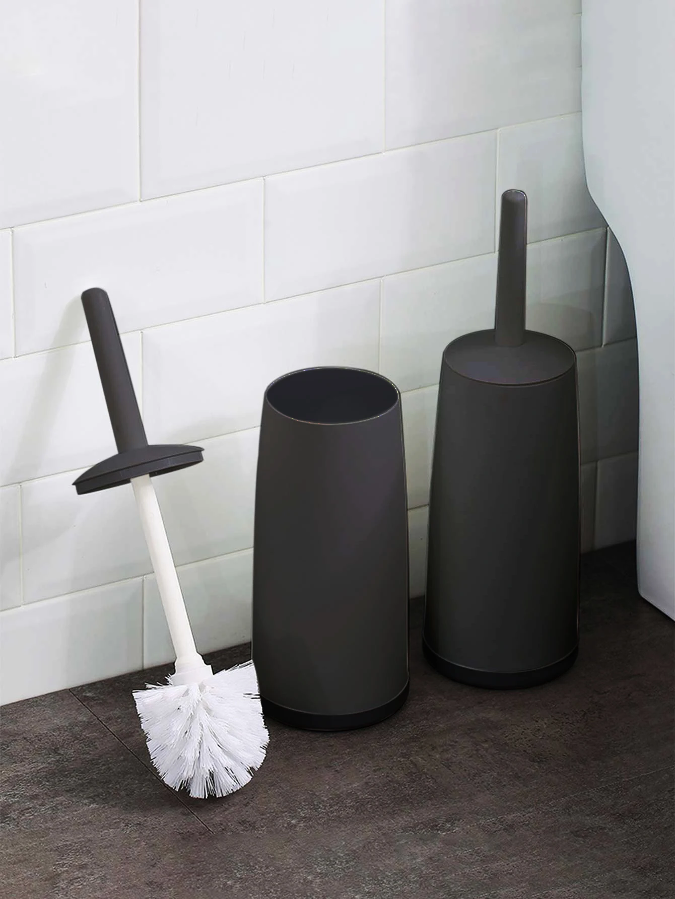 WORTHBUY Пластиковая щетка для унитаза с стоячим основанием длинная ручка