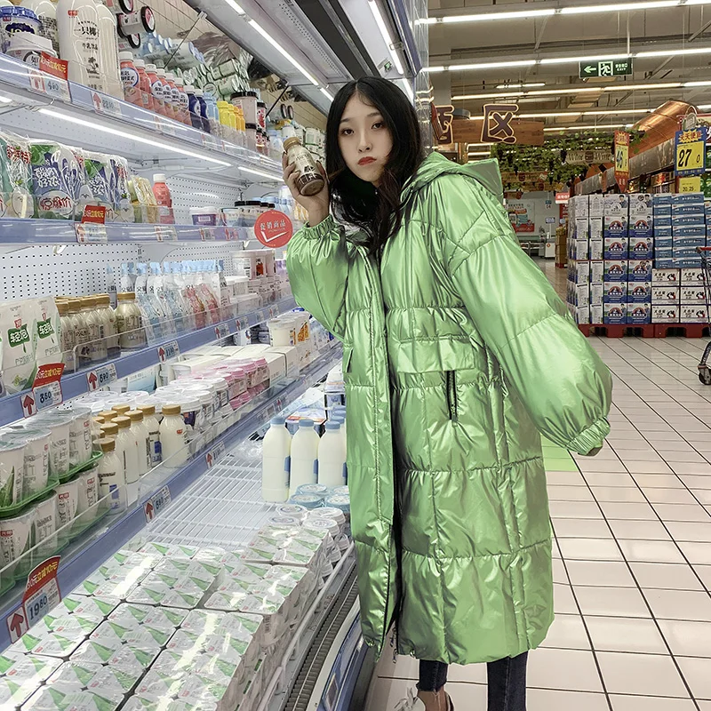 Winter Clothes Women Fashion Long Hooded Parkas Thick Oversize Down Cotton Coat Jackets Female Solid Warm Parkas Woman 5 Colors