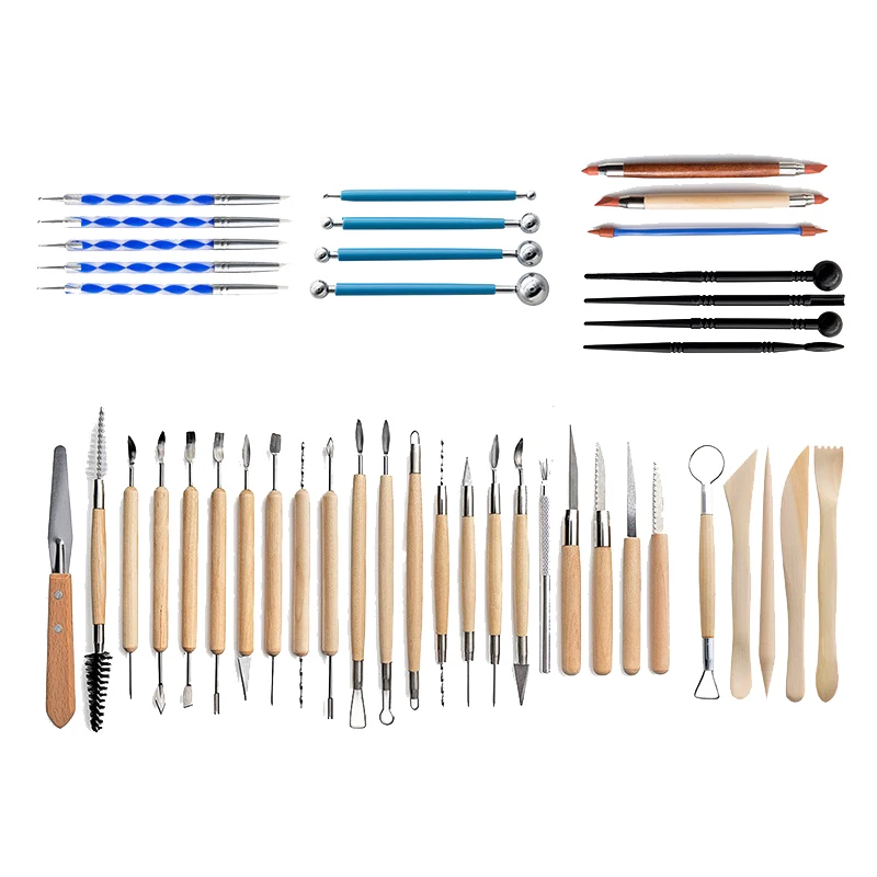 

Pottery Clay Sculpting Tools 43Pcs Double Sided Ceramic Clay Carving Tool Set With Storage Bag For Beginners