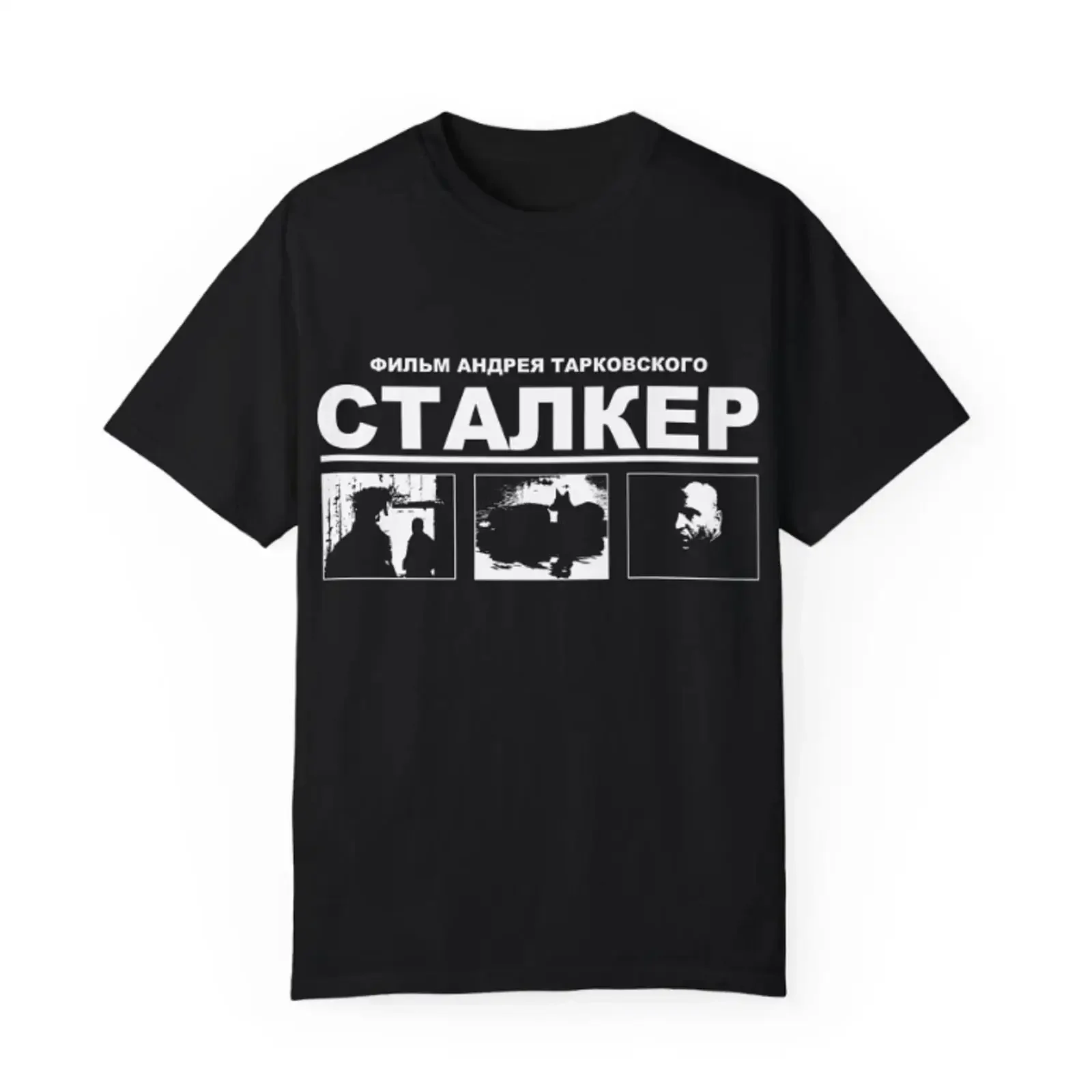 Фото Футболка Solaris 1972 Tarkovsky, советская научно-фантастическая кинокультура, двусторонний принт, винтажная, с эффектом потертости, дышащая, уличная одежда, с графическим принтом, повседневная №1