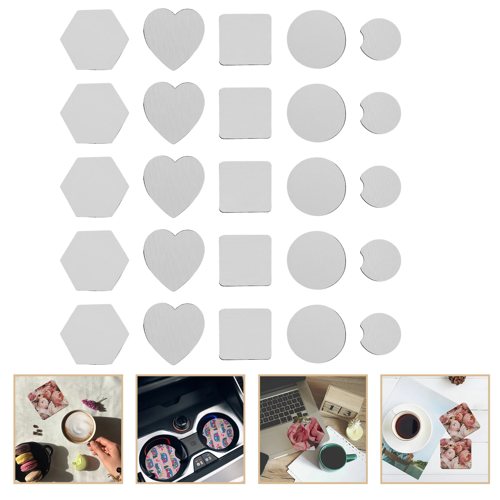 

40 Pcs Heat Transfer Coasters Blank Sublimation Coasters Heat Transfer Cup Mat