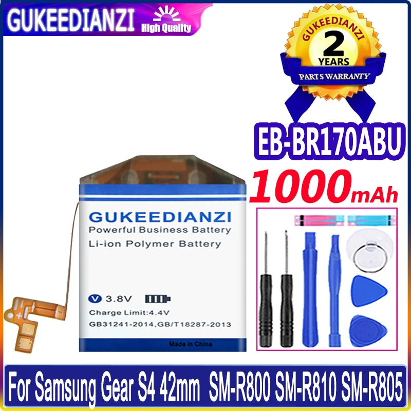 

1000mAh GUKEEDIANZI Battery EB-BR170ABU EB-BR810ABU For SAMSUNG Gear S4 Mini S4mini Watch 46mm 42mm SM-R810 Battery + Track NO