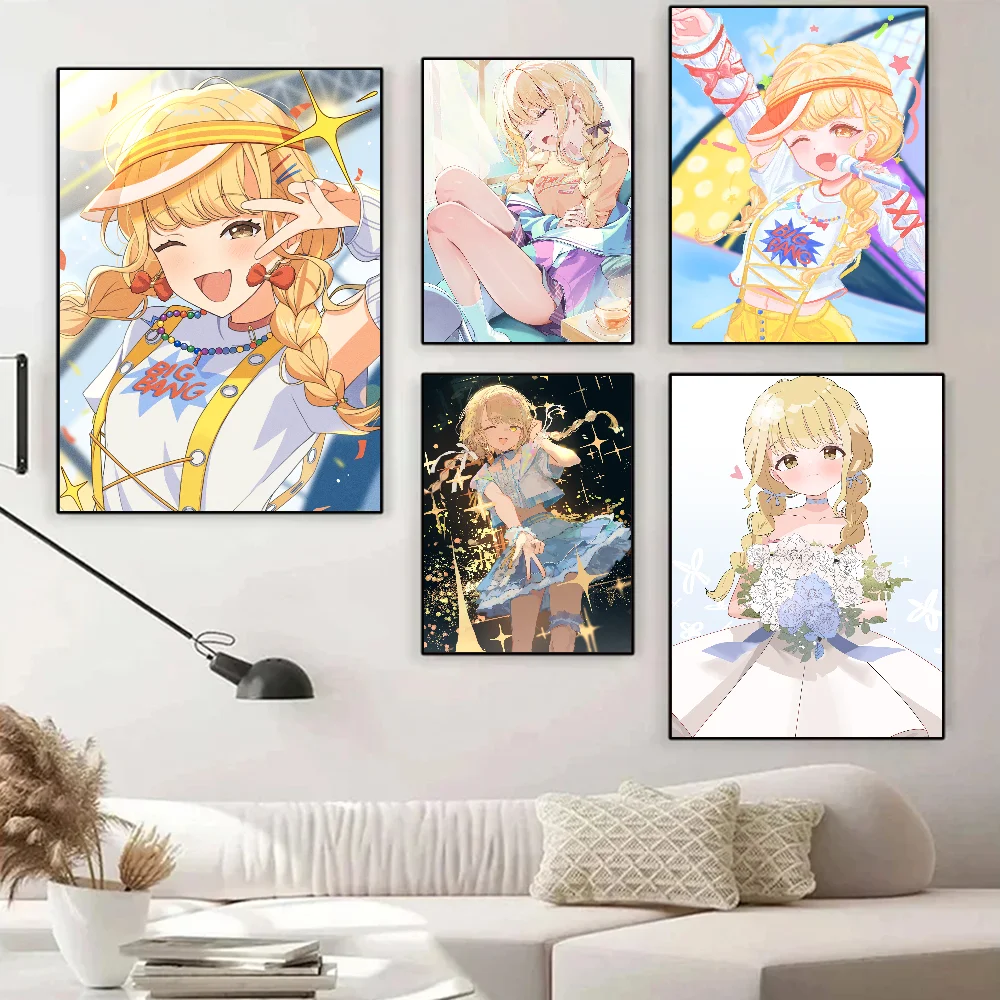 Fujita Kotone Gakuen IDOLM STER Постер Наклейка Для Девочек Самоклеящаяся Водостойкая