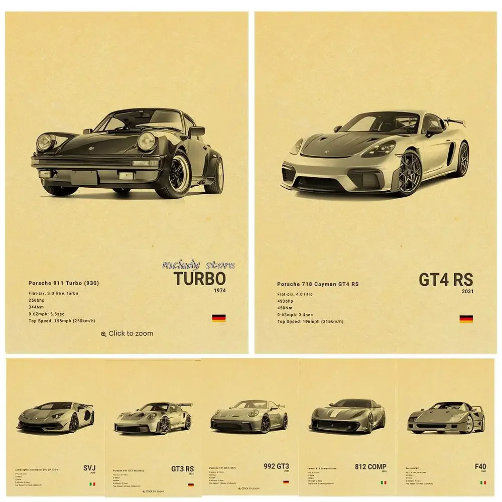 Винтажные постеры из крафт-бумаги