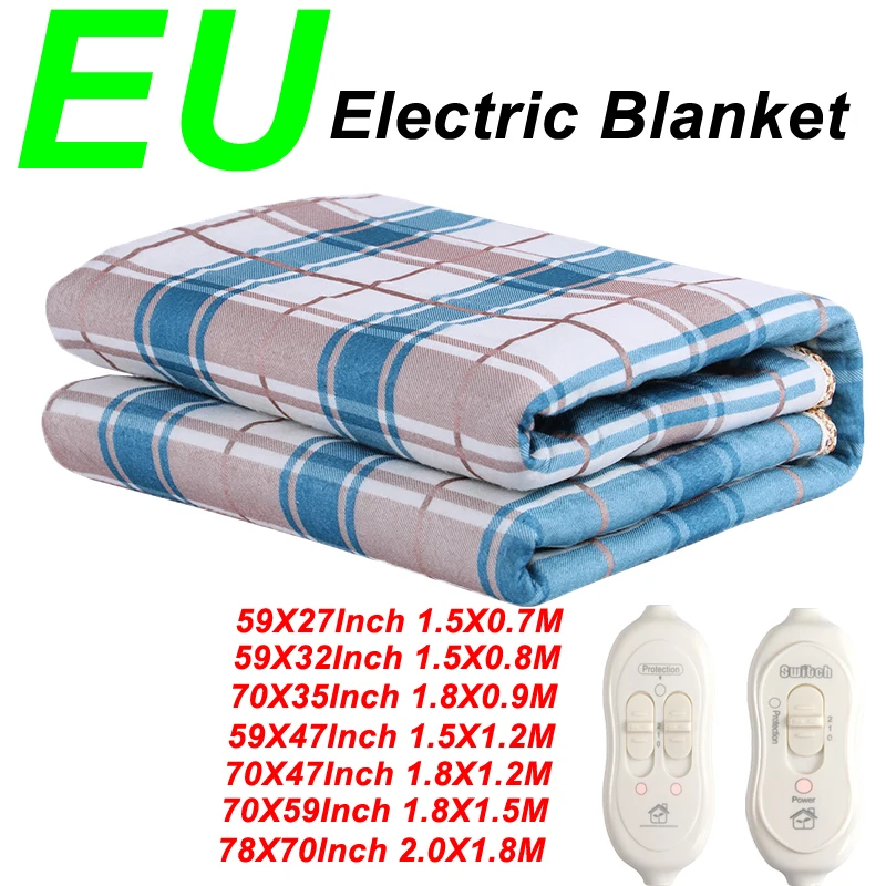 

EU Electric Blanket Thicker Heater Double Body Warmer Blanket Thermostat Electric Heating 78 70 59 47 35 Inch Blanket Electric