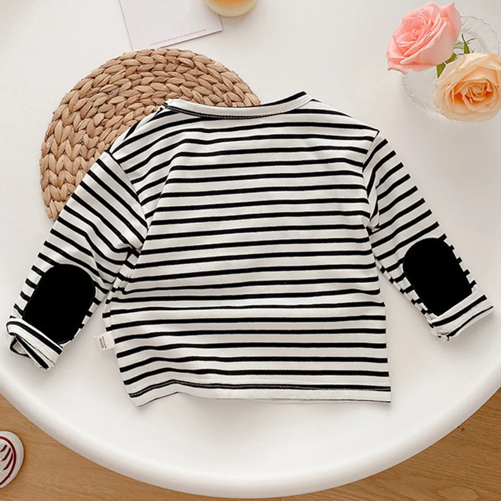 

Boys T Shirts Cotton Striped Casual Spring Autumn School Kids Boutique Clothes Girls Long Sleeve Tops
