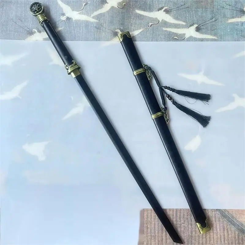 

103 см синий нож Танг с кожаным покрытием из искусственной кожи, деревянное аниме с одинаковыми прямыми звеньями, тренировочные реквизиты, игрушки