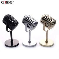 simulation retro dynamic vocal microphone vintage universal stand for live performanc karaoke studio recording photography props