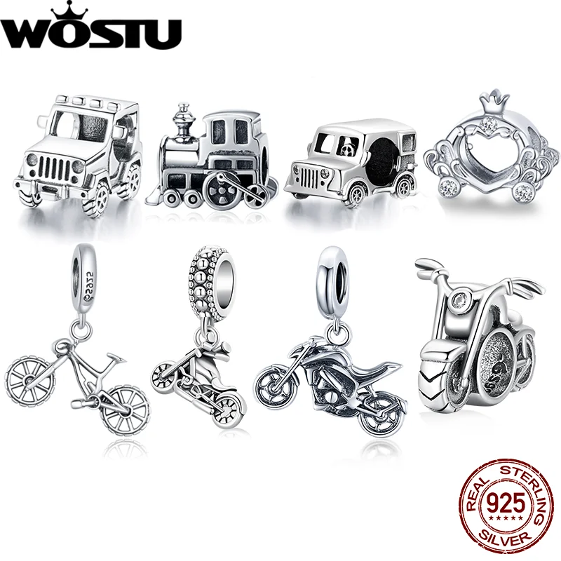 Motorcycle Charms 925 Sterling Silver Car Train Beads Fit Original Bracelet Necklace Diy Jewelry Punk