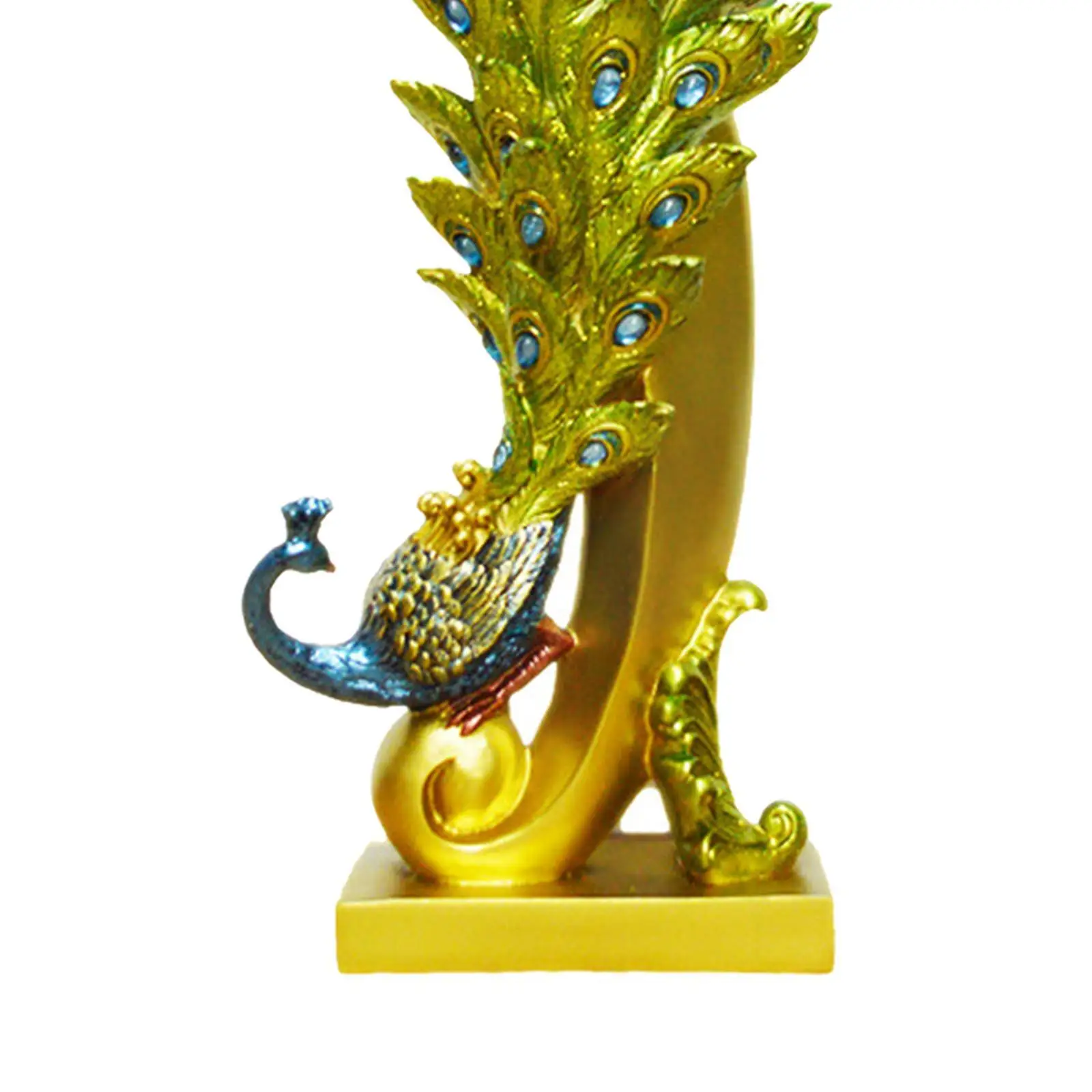 

Resin Peacock Dry Flower Vase Art Craft Office Decor Flower Arrangement