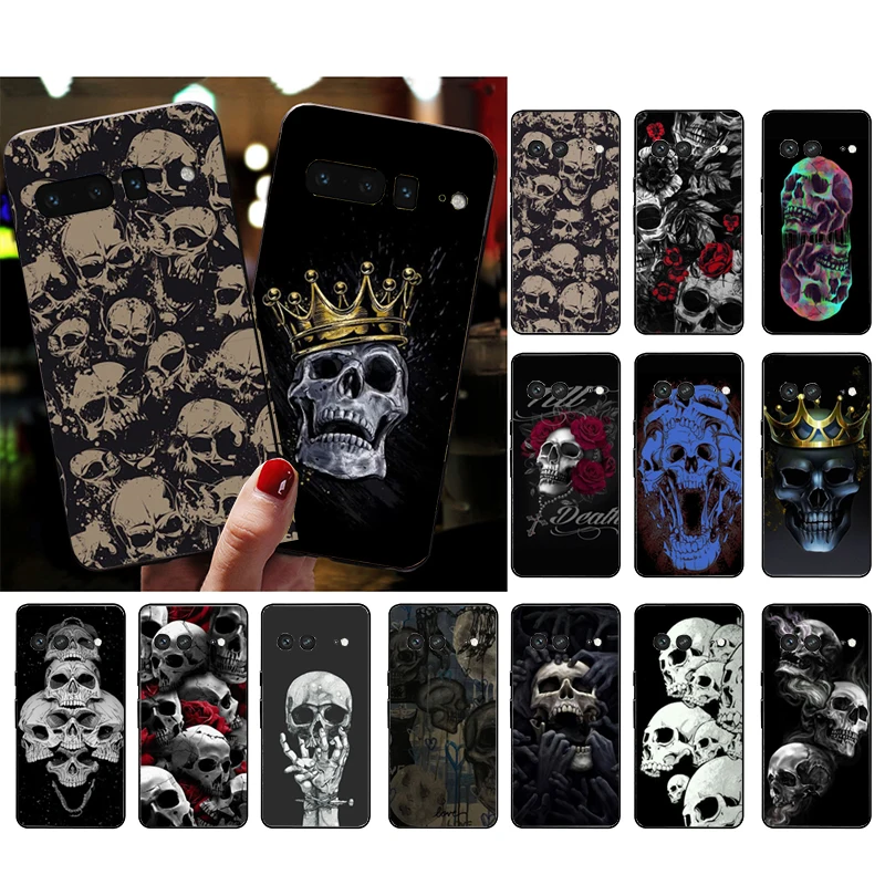 Phone Case for Google Pixel 7 Pro 7 6A 6 Pro 5A 4A 3A Pixel 4 XL Pixel 5 6 4 3 XL 3A XL 2 XL Skull Case