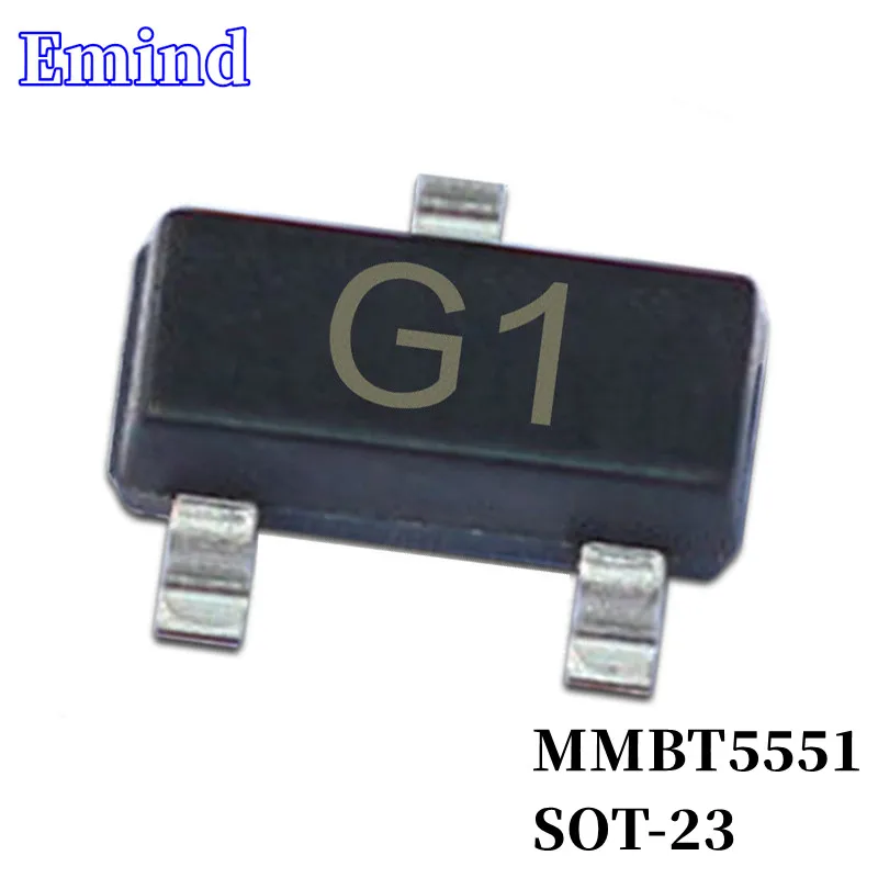 

100/200/300Pcs MMBT5551 SMD Transistor Footprint SOT-23 Silkscreen G1 Type NPN 160V/600mA Bipolar Amplifier Transistor