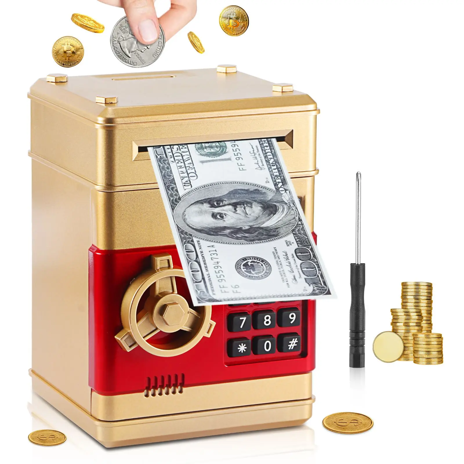 

Электронная Копилка-Банкомат с паролем, коробка для денег, монет, копилка для сохранения денег, банкомат, Автоматический Сейф, подарок для детей, Прямая поставка