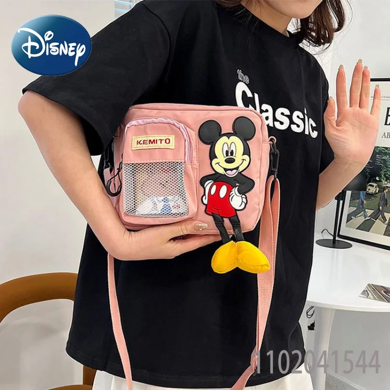 Disney Shoulder Bag for Girls Crossbody Bag Mickey Mouse Durable Canvas Crossbody Side Bag Female Cute Luxury Free Shipping