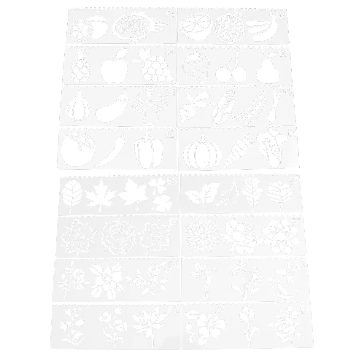 

32pcs Flower Leaf and Vegetable Fruit Painting Stencils Plastic Drawing Template DIY Hollow out Stencil