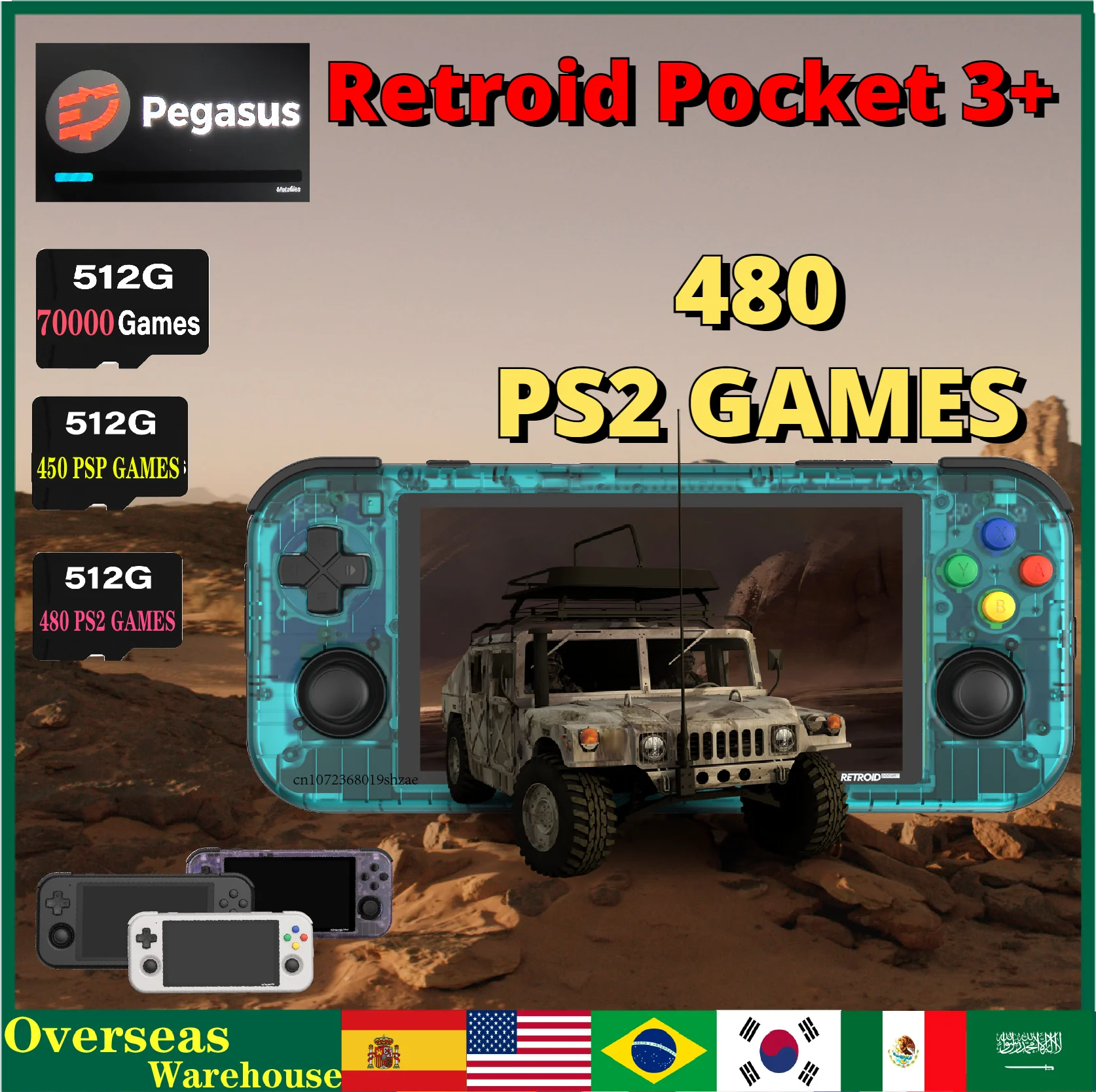 

Console Di Gioco Retroid Pocket 3 + Handhelds 4.7 Pollici 4G + 128GB T618 RP3 + Android 11 Retroid Pocket 3 Plus Lettore Di