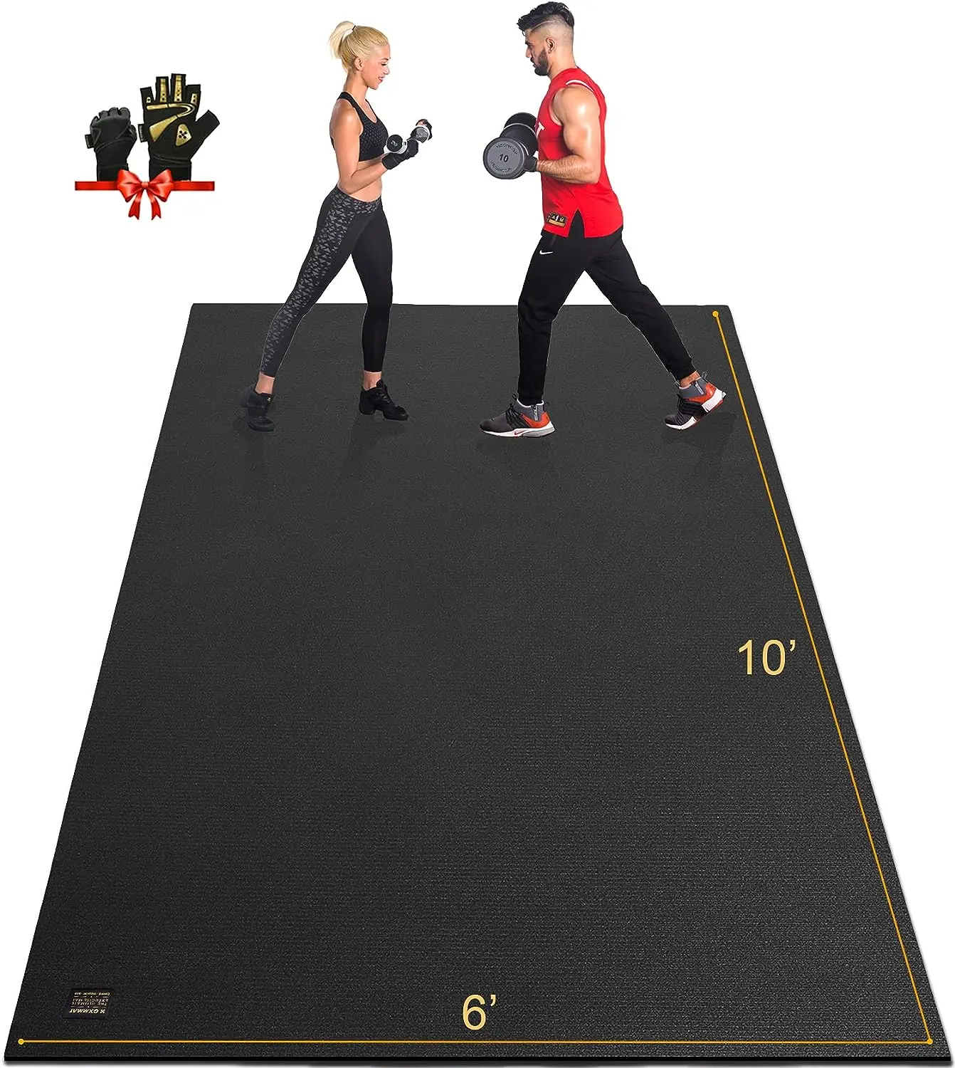 

Extra Large Exercise Mat 10'x6'x7mm, Ultra Durable Workout Mats for Home Gym Flooring, Shoe-Friendly Non-Slip Cardio Mat
