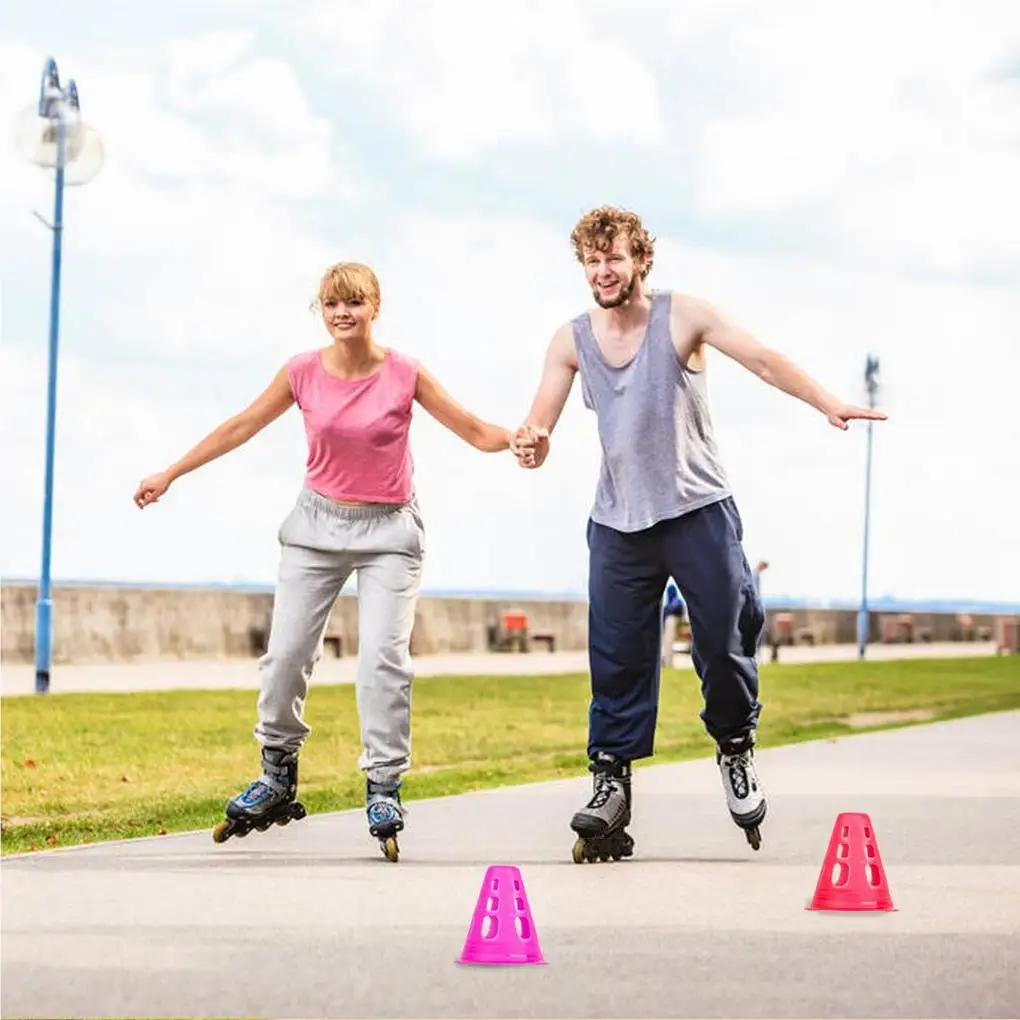 

30Pcs Training Cones Colorful Indoor Outdoor Sports Games Smooth Skating Piles Windproof Roller Cone Set Basketball