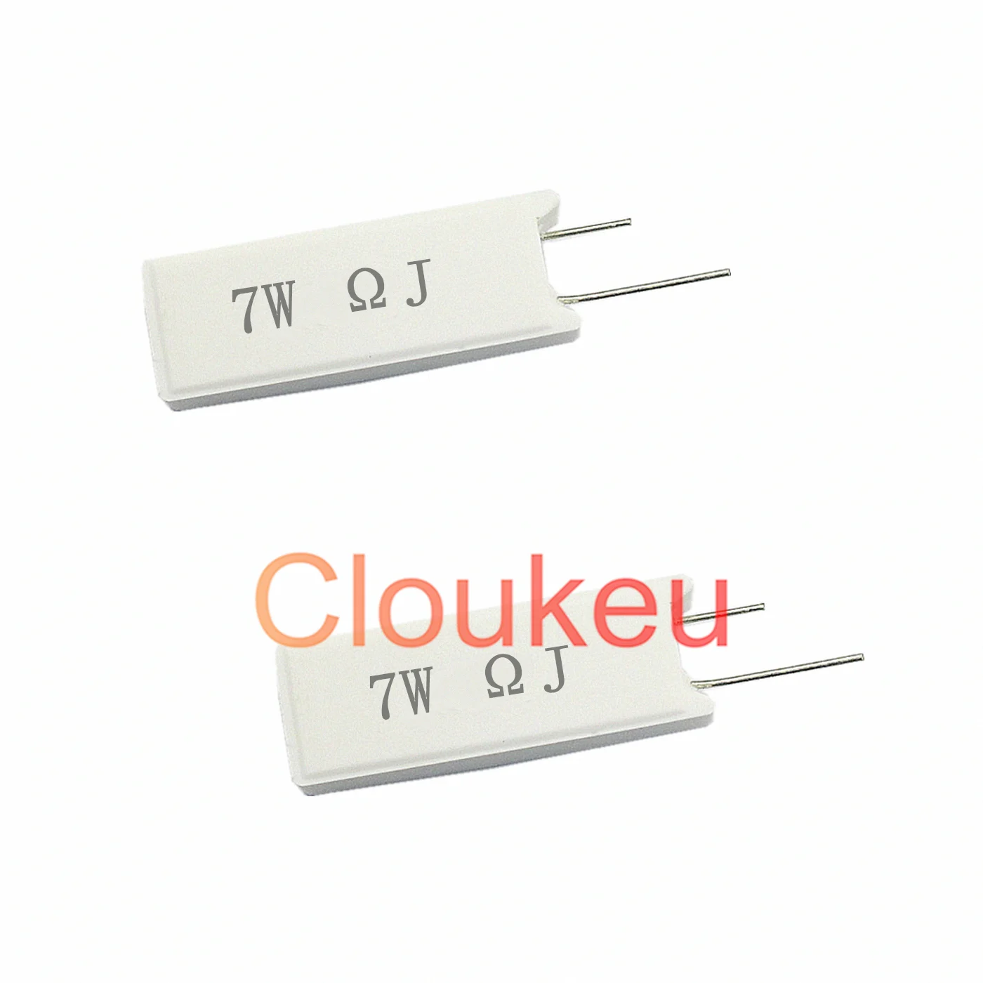 Цементный резистор вертикального типа, m2, 7 Вт, 5%, 91R, 100R, 120R, 150R, 180R, 200R, 220R, 240R, 250R, 270R, 300R, 330R, 360R, 390R, 430R Ом