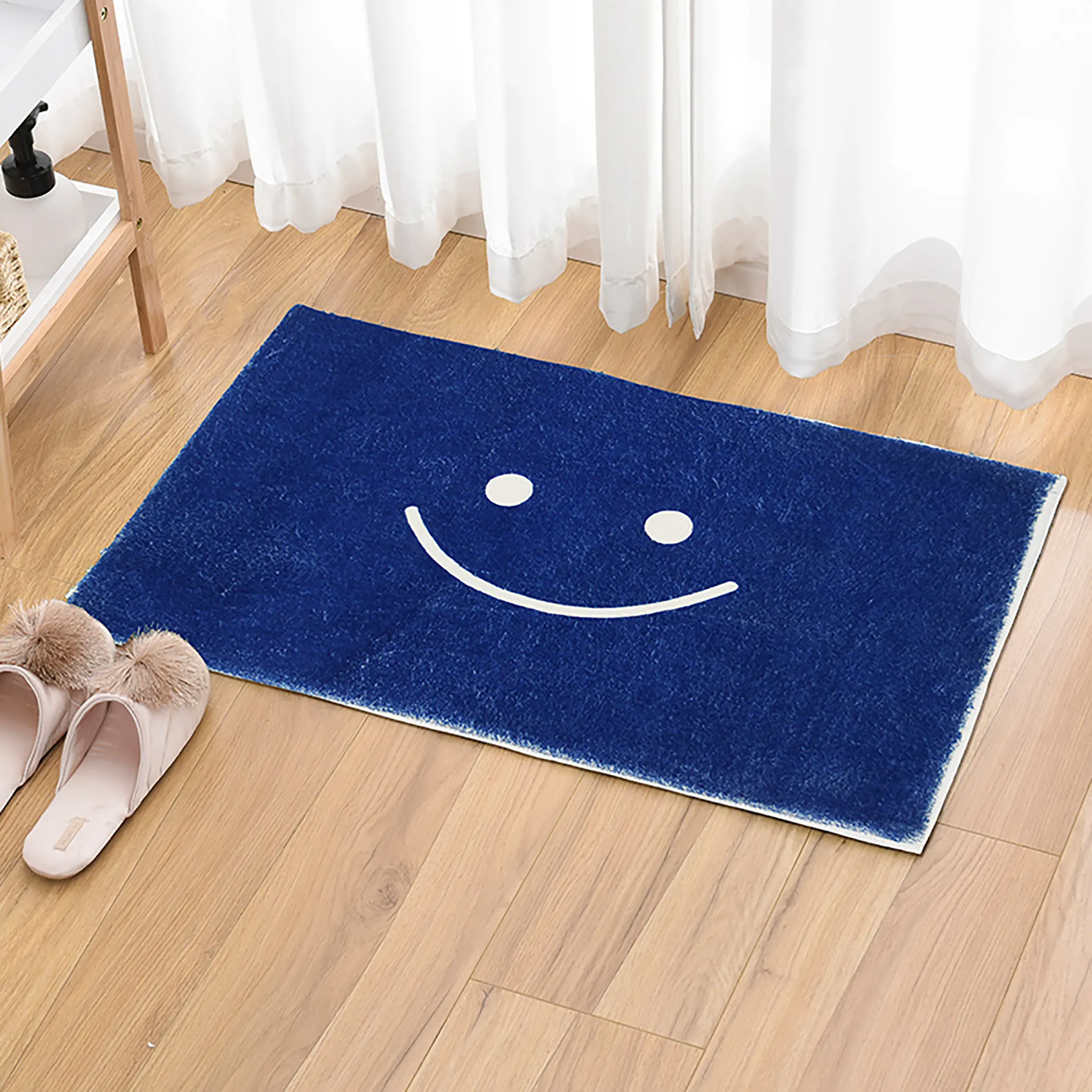 

Happy Soft Flannel Bathroom Mat Water Absorbent Non-Slip Bathroom Mat Machine Washable Carpet Digital Printing Process Gift