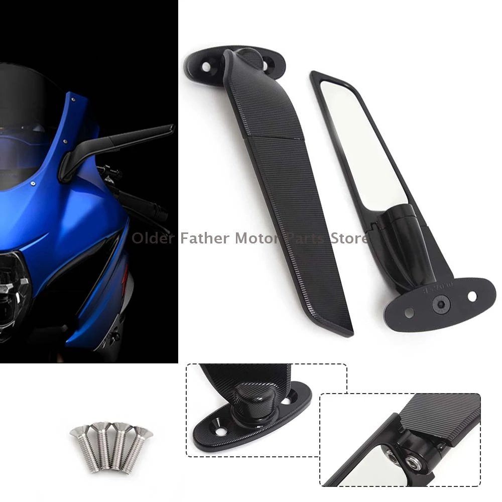

Motorcycle Accessories Side Rearview Mirror Modified Wind Wing Adjustable 360 Rearview Mirror For Suzuki GSXR600 2001-2019
