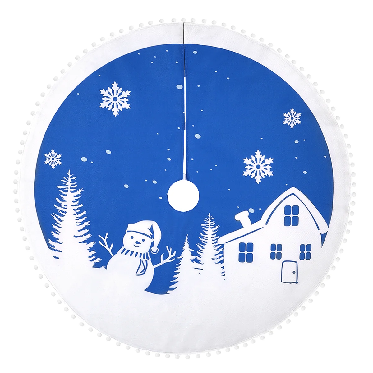 

IMIKEYA Christmas Tree Skirt Festive Xmas Tree Base Mat Holiday Christmas Tree Ornament Home Xmas Party Decorations (Blue)