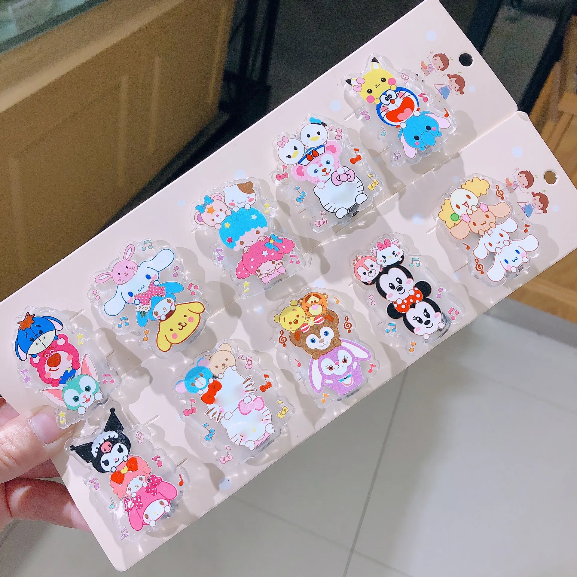

Заколка для волос Sanriod Hello Kittys Melody Kuromi Cinnamoroll, 10 шт./комплект