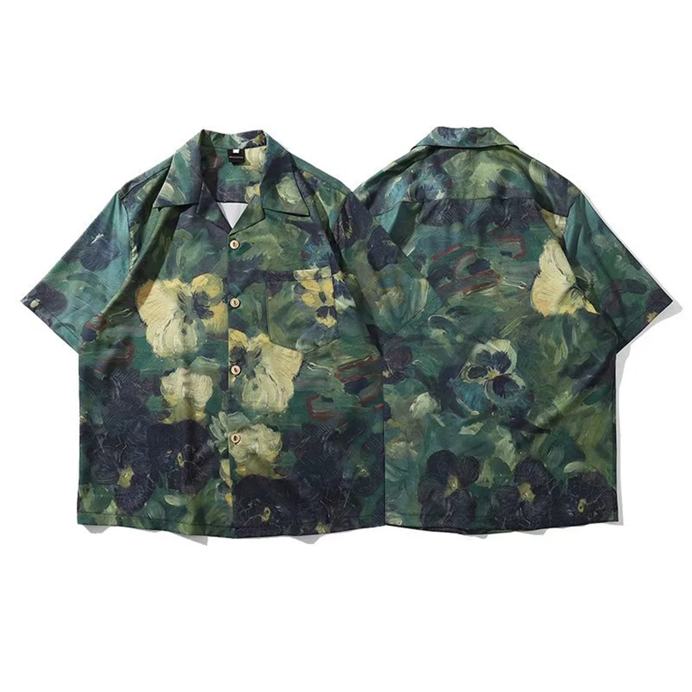 

Hand Paint Full Printed Hawaiian Shirts Men Summer Street Men's Shirt Shirts for Men Clothes Shorts Sleeve قميص نسائي