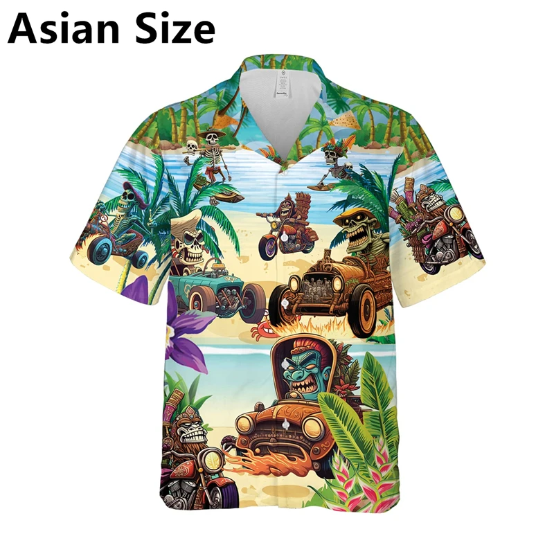 Мужские гавайские рубашки из полиэстера