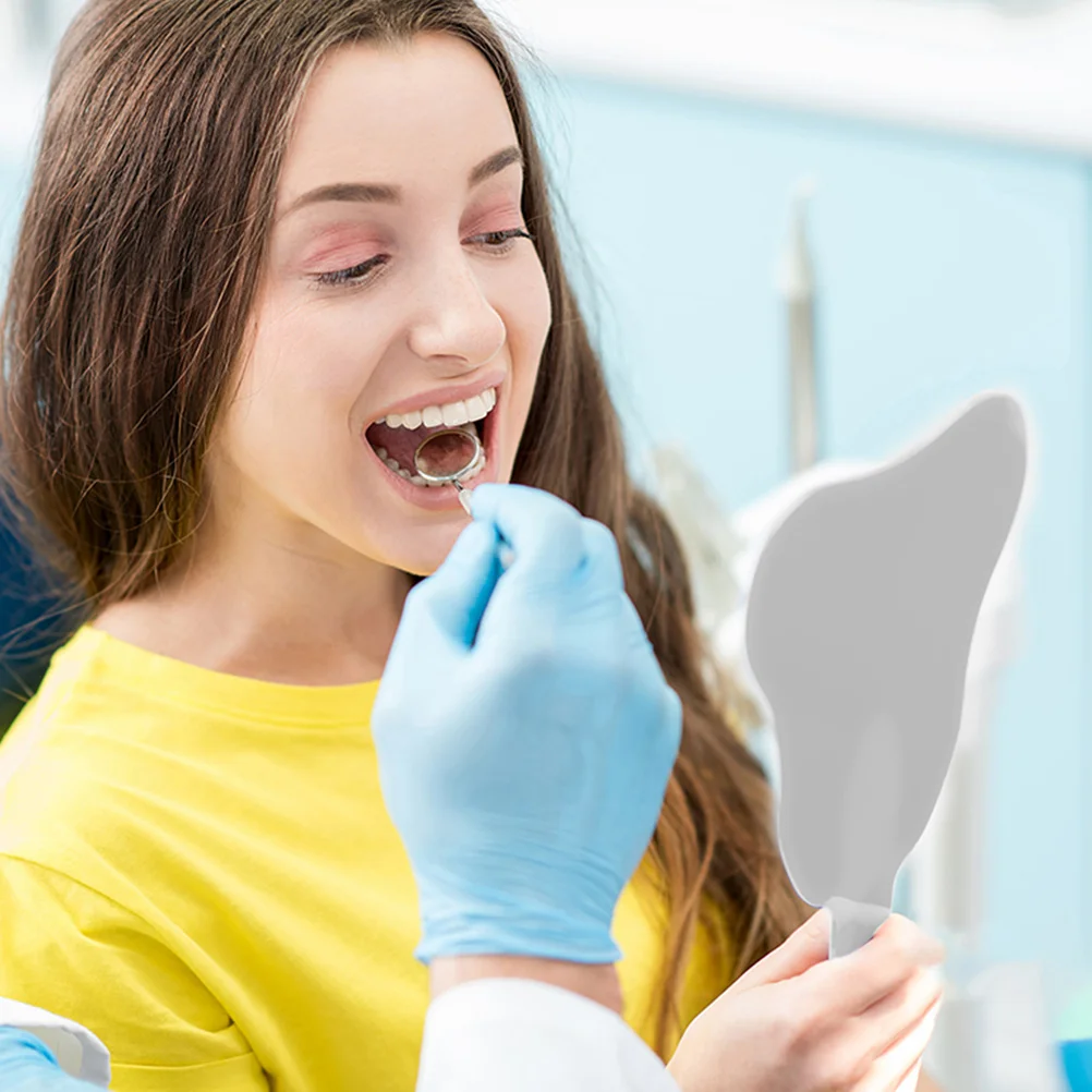 

2 Pcs Tooth Shaped Mirror Dentist Tools Mouth Dental Inspection Portable Mirrors Dentists Glass