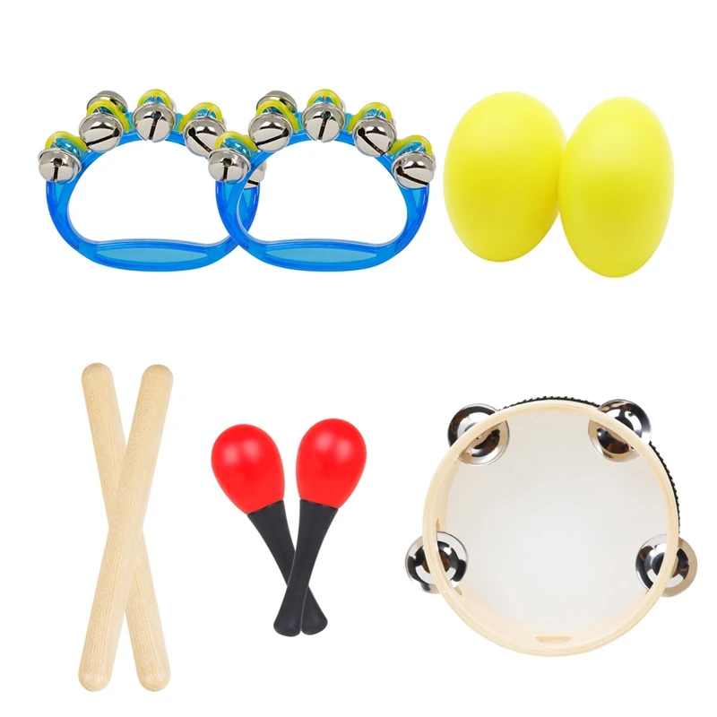 

5Pcs Musical Instrument Set For Toddler Baby Kid Wooden Percussion Instrument Musical Toys