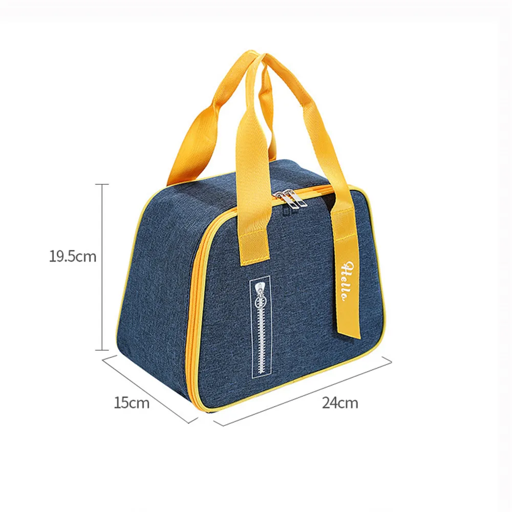 New Portable Lunch Box Large Capacity Cooler Bag Waterproof Oxford Cloth Zipper Thermal Picnic Food Bag For Women Men images - 6