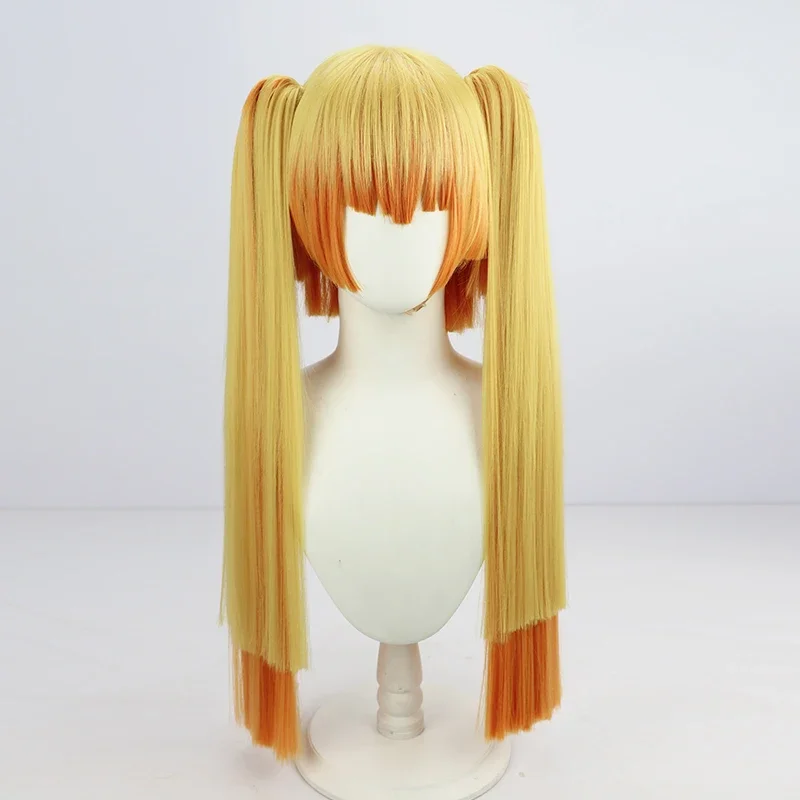 

Парик для косплея Agatsuma Zenitsu, термостойкий, с двойным хвостом, 65 см