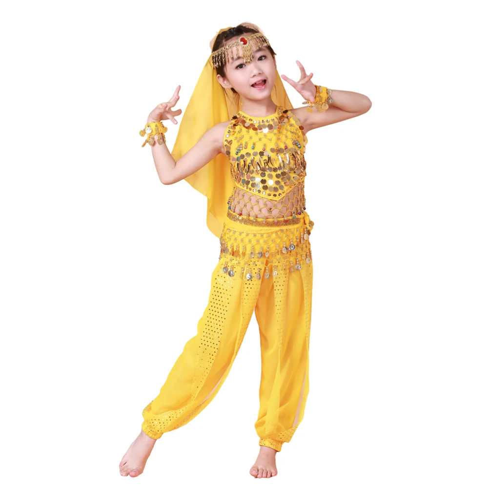 

Handmade Children Belly Dance Costumes Girls Bollywood Indian Performance Kids Belly Dancing Bellydance Cloth Whole Set 7pcs