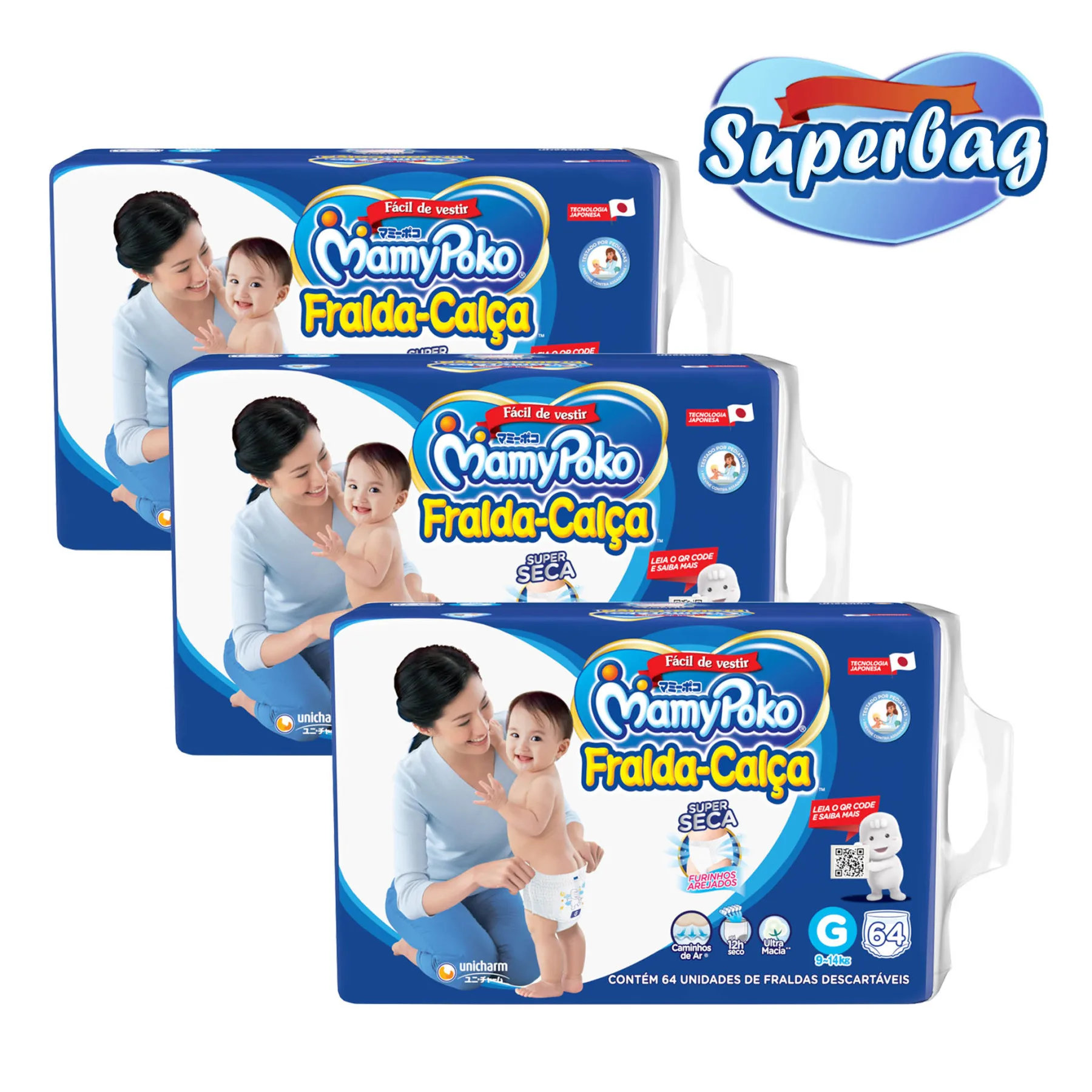 

Kit 03 Super BAG BOTTLE DOWN Disposable Mamypoko-G-C/192 Units-Japanese Technology