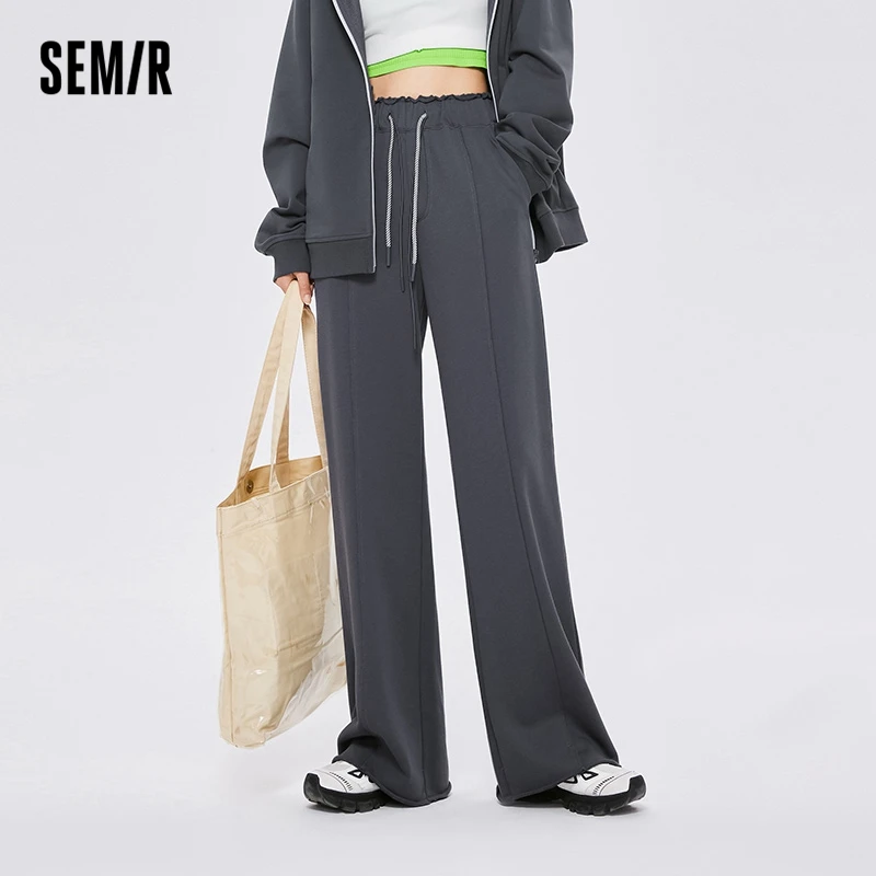 

Semir Casual Pants Women Mopping Flared Pants Show Leg Length 2022 Autumn New Style Raw Edge Sweatpants Lazy