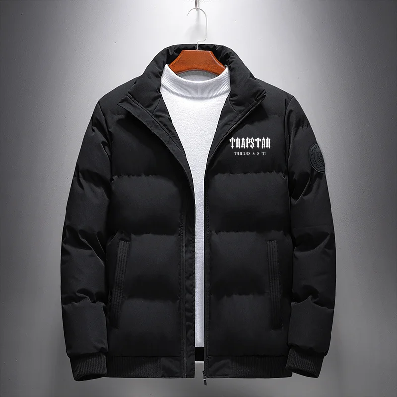 TRAPSTAR Warm Thick Men Winter Casual Mens Outwear Coats Solid Stand Collar Male Windbreak Lightweight Jacket Free shipping