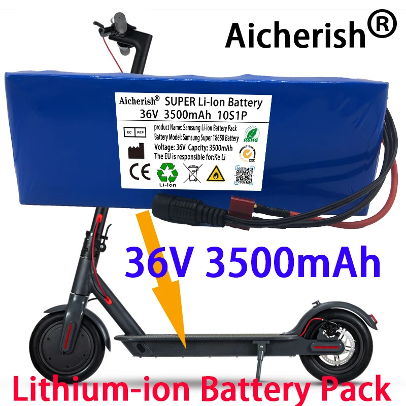 

2022 New 36V Battery 10S1P 3500mAh 42V 3.5Ah 18650 Lithium Ion Battery Pack Ebike Electric Car Bicycle Scooter 20A BMS 350W 500W