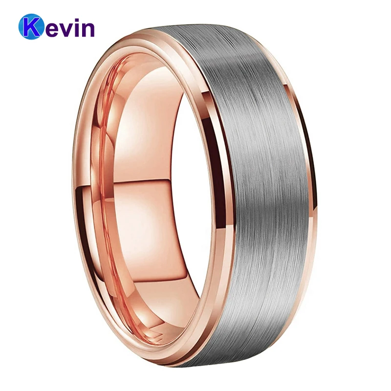 

8 мм вольфрамовое обручальное кольцо для мужчин и женщин обручальное кольцо с скошенным матовым покрытием комфортное прилегание