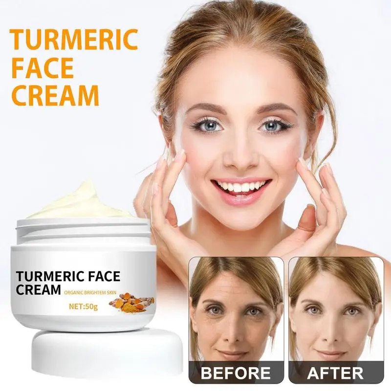 

Крем для лица с куркумой, увлажняющий и Осветляющий увлажняющий крем для лица с куркумой для тусклой сухой и ровной кожи, Осветляющий темные...