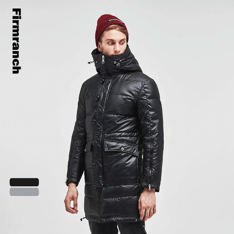 

White duck down 2023 medium long coat men parkas thick hooded snow jacket зимняя мужская одежда Canada 6XL