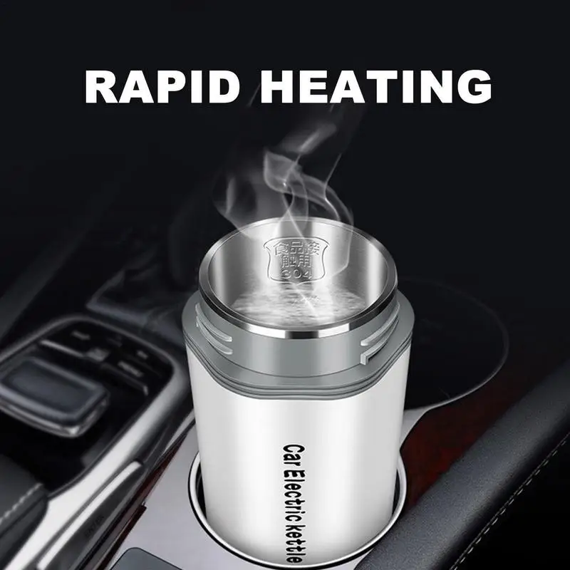 

12/24V Car Electric Kettle 350ml Portable Coffee Cup Automotive Heating Bottle With Dry Protection Car Vehicle Interior Drinking