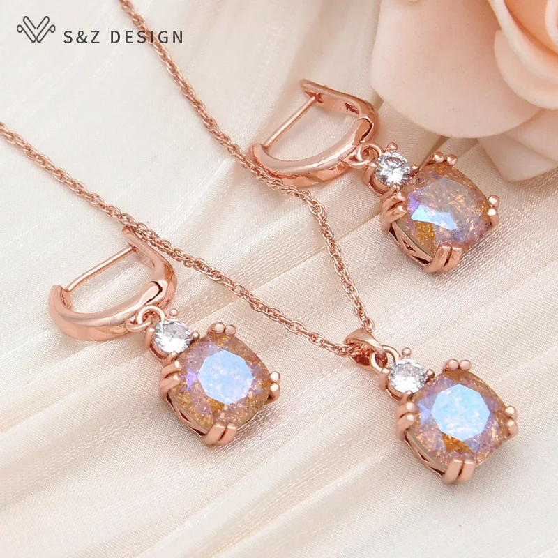 Женские серьги-подвески с кристаллами S &amp Z