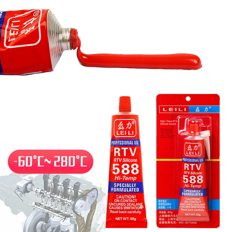 

Original 100g Strong Adhesive Glue High Temperature Sealant RTV Red Fastening Glue for Car Motor Gap Seal Repair Tools Cleanup
